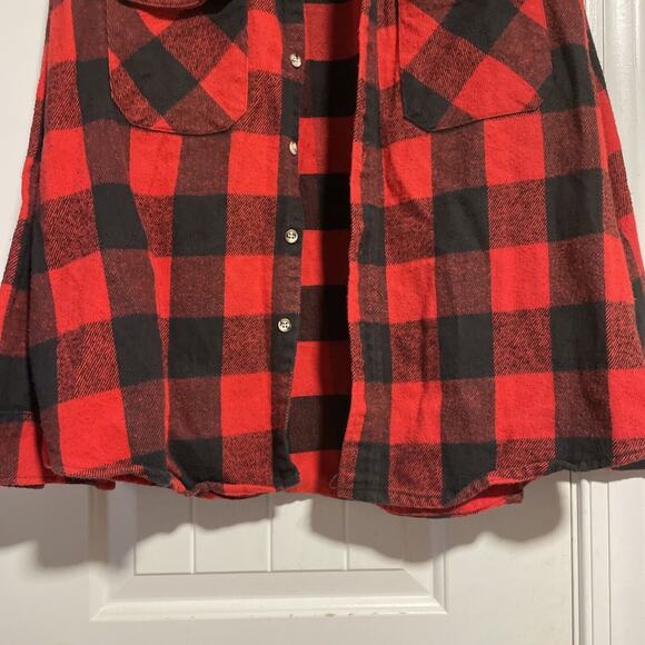 Winston Mens Vintage Red Buffalo Plaid Long Sleeve Button Down Flannel Shirt XL - Picture 2 of 6